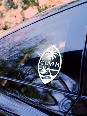 Guam Car Decal Palm Tree Island Sticker Vinyl Laptop Window Decal